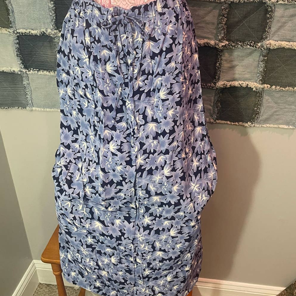 Vintage Blue Floral Skirt